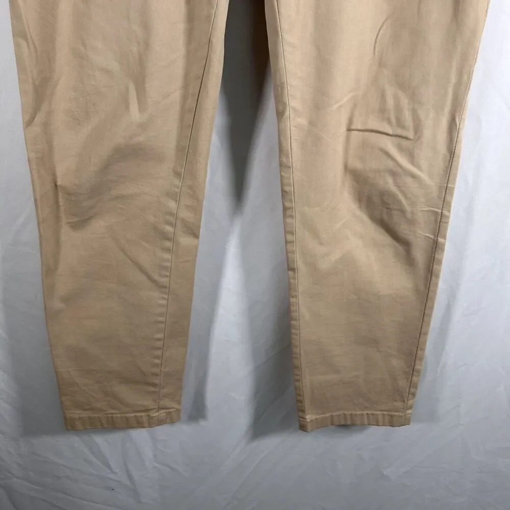 Zara Pants Men's 34 Khaki Denim Tan Pockets Cotton Blend Button Zip